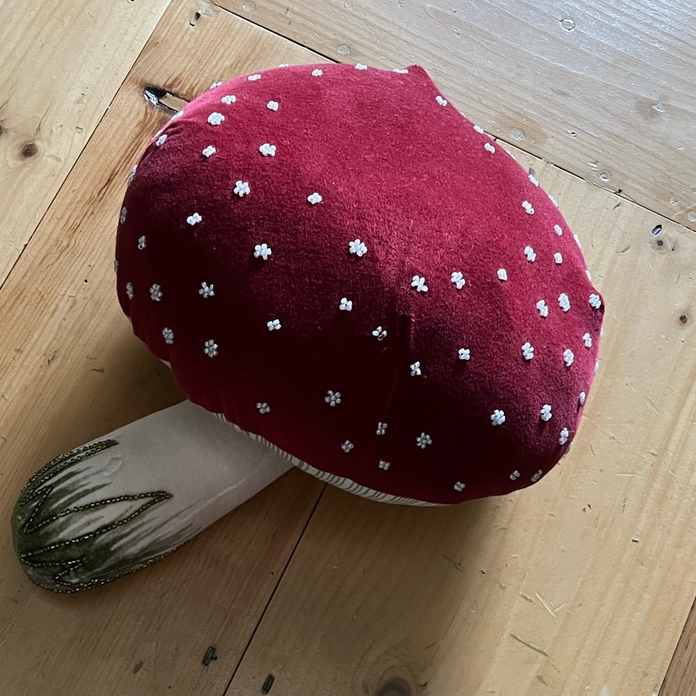 John Derian mushroom pillow